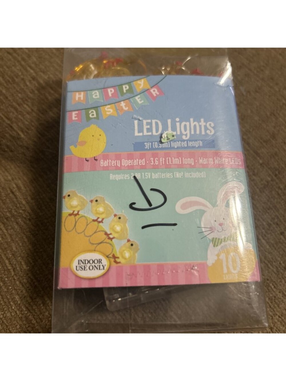 EASTER LED PASTEL Baby Chicks Decor LED Wire String Lights Baby Room Shower Etc